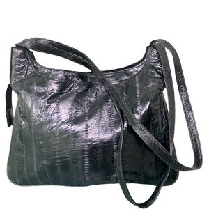 Phoenix Eel-skin Bag Purse Black Minimalist Old Money Avante Guarde Vintage